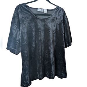 Vintage bydesign Black Velvet Swirl Printed‎ Witchy Top Size 24W